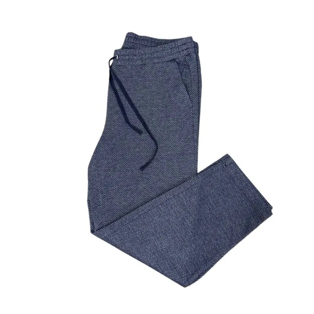 Loft Navy Herringbone Jogger Pants